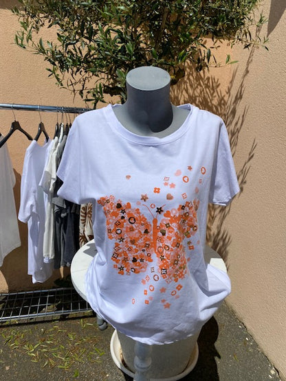 T-shirt Le Papillon orange